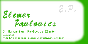 elemer pavlovics business card